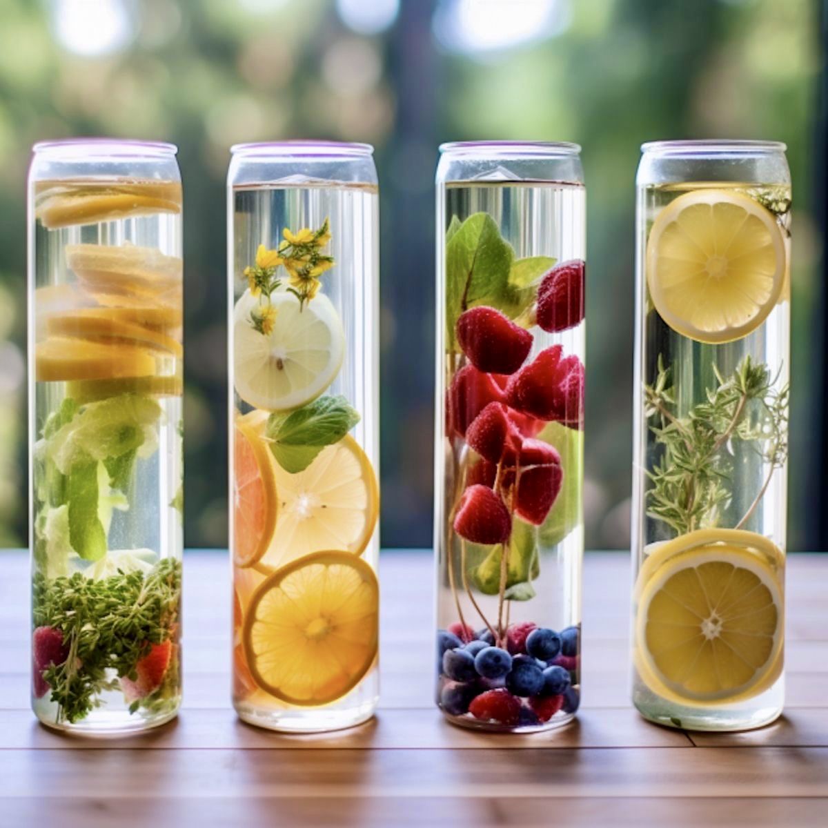 Herbal and fruit infused detox water for gut cleanse and liver support